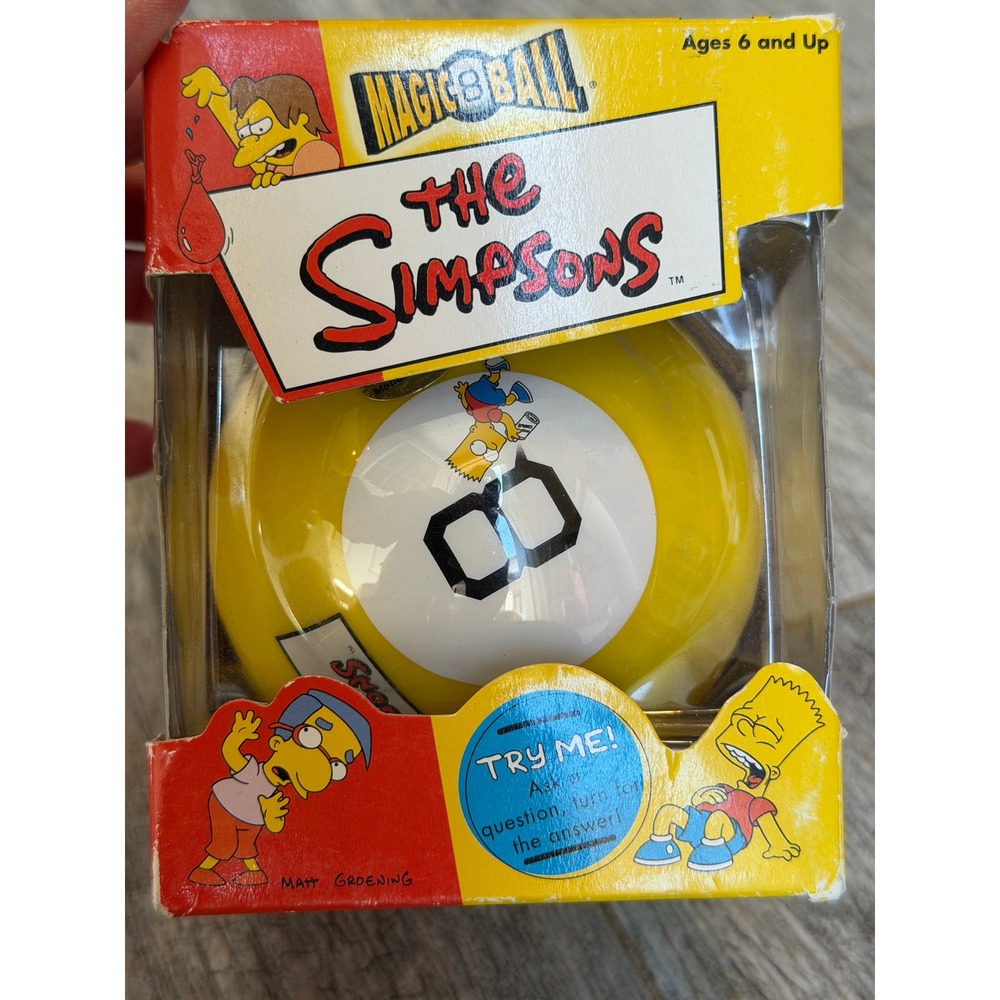The Simpsons Magic 8 Ball Homerisms Vintage 2002 NWT Yellow Sababa Toys Grandpa